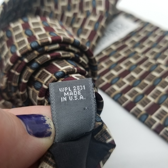Louis Feraud abstract check print silk tie - Picture 4 of 4
